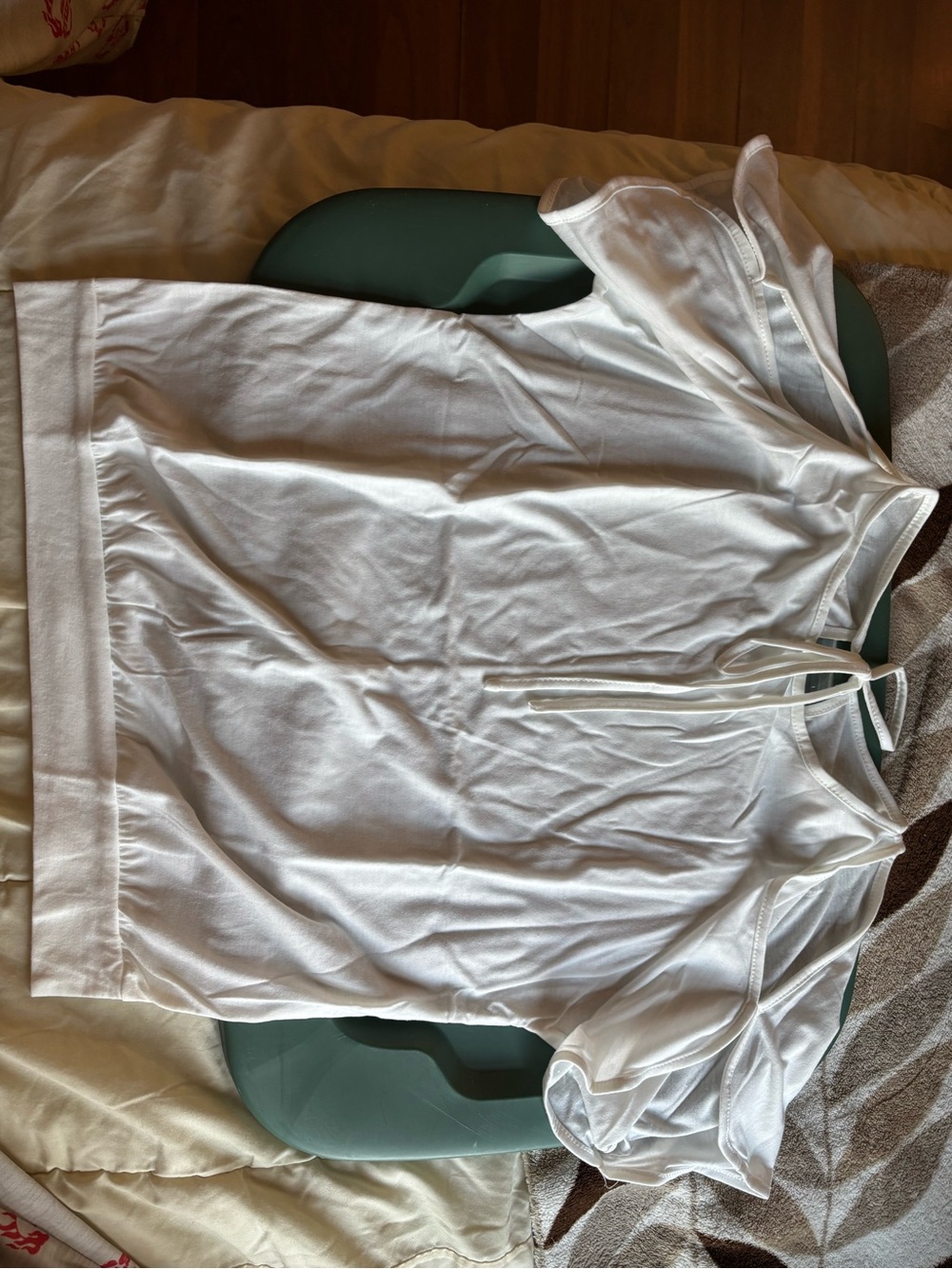 White Women's Relaxed Short Sleeve Sleep Top